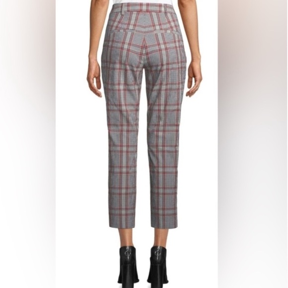 Veronica Beard Farrow Plaid Cropped Pants in Navy Rust Sz 6 - Picture 3 of 9